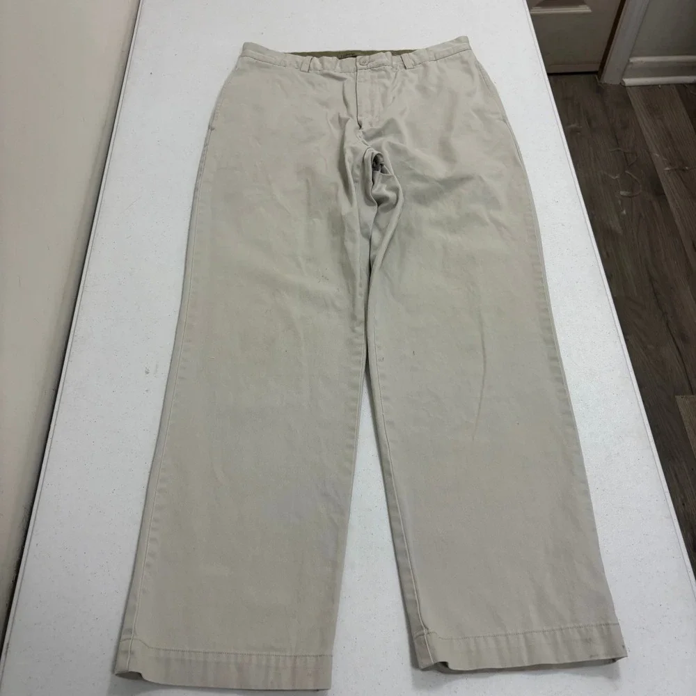 J.Crew Mens Regular Fit 100% Cotton Chino Pants Khaki Beige 34x32 7454